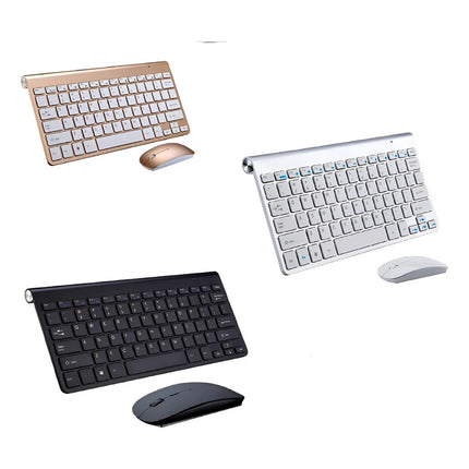Kit Teclado Y Mouse Compacto Negro/dorado/blanco Varios