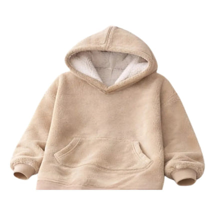 Buzo Poncho Adulto Plush Con Capucha Xxxl Beige