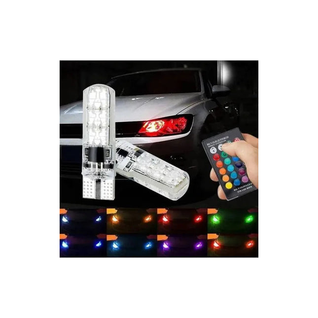 Kit Lamparas Led Auto T10 12v Control Multicolor T10 Rgb