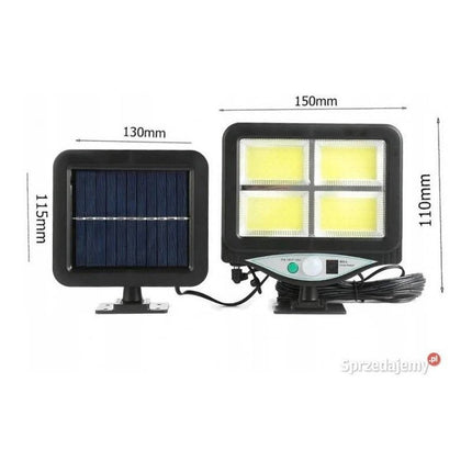 Foco Panel Solar 4 Exterior Sensor Mov Control Jardi Luz Le Blanco Frío