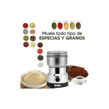 Molinillo Cafe Y Granos Electrico Boma Acero Inox 150 W  Plateado