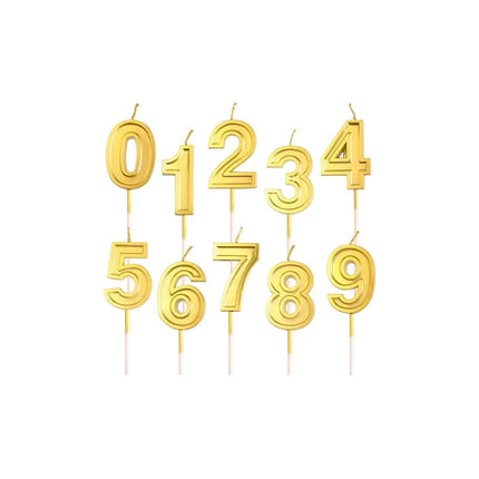 Velas De Numeros Dorados O Plateados