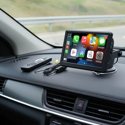 Pantalla Tactil 7'' Con Soporte Para Auto Android 12 Negro