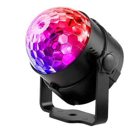 Luz Disco Media Bola Rgb Giratoria Con  Base A 220v