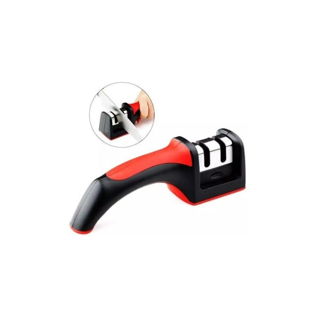 Afilador De Cuchillos Tijeras Manual  Rojo Y Negro