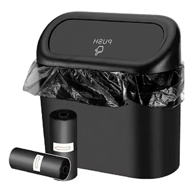 Papelera Para Puerta De Auto Con Tapa + 75 Bolsas Negro