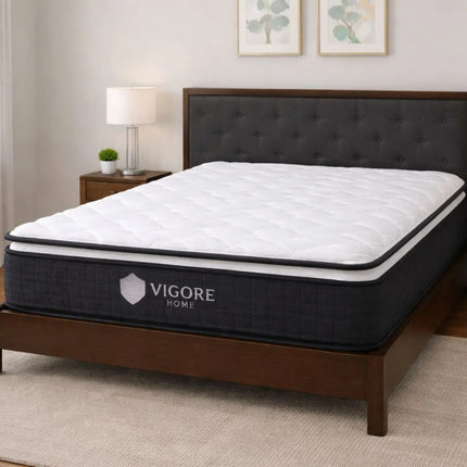 Colchón Vigore Espuma Comprimida Pillow Top  Resortes 2 Pla