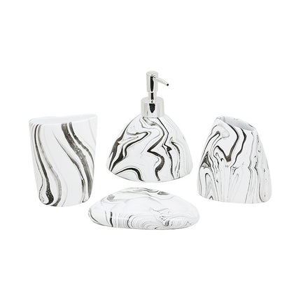 Juego Ceramico Para Baño 4pz Marmolado Lh-3645