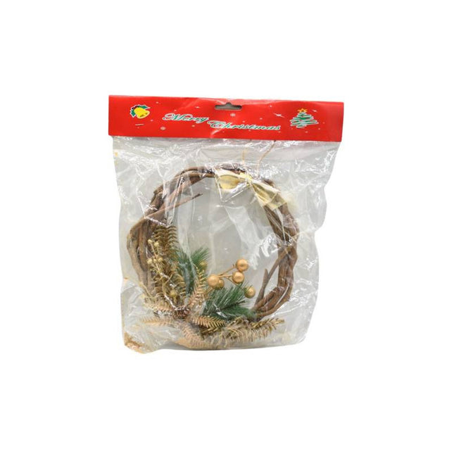 Adorno De Navidad Corona Colgante 20x20cm Ccm00479 Marrón