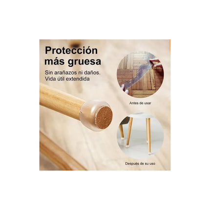 Protector Silicona Patas Sillas Muebles  X4 Redondos