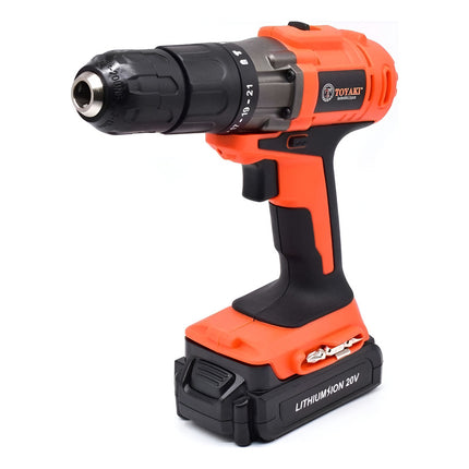 Taladro A Bateria 20v 13mm Toyaki Tk-861  Frecuencia 50 Naranja Oscuro