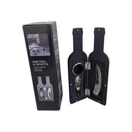 Set De Vino En Estuche  Botella Mediano 3 Piezas