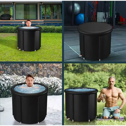 Bañera De Inmersión En Hielo Ice Pod Tina Portátil 78x80cm Negro
