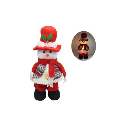 Adorno De Navidad Muñeco Con Luz Ccm00462 Rojo