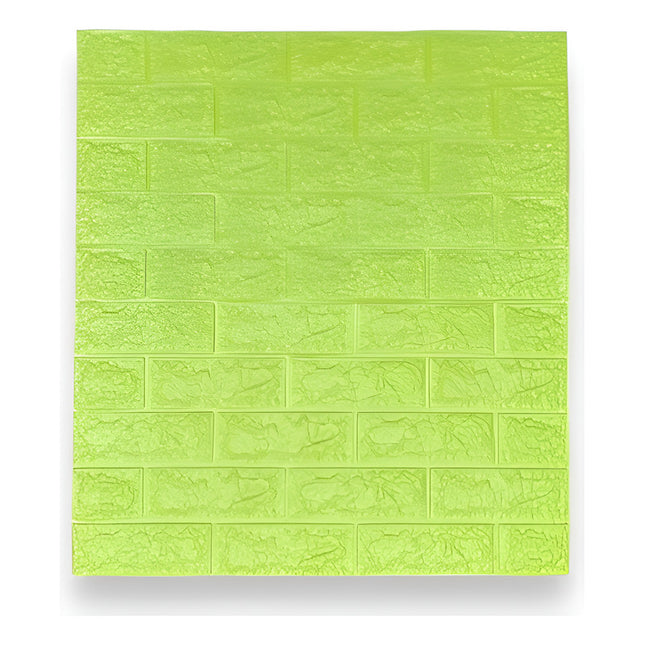 Revestimiento Ladrillo Pared Adhesivo  3mm Verde X10