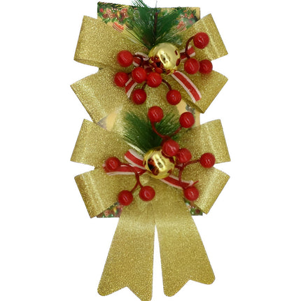 Moñas Navideñas X 2 Unidades 14x17cm Ccm00698 V
