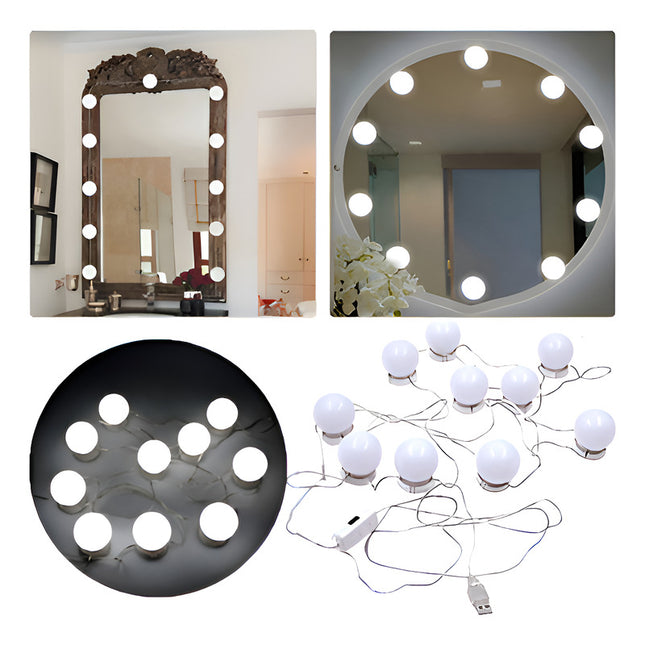 Luces Led Para Espejo Maquillaje X10 Usb Ventosa Varios Varios