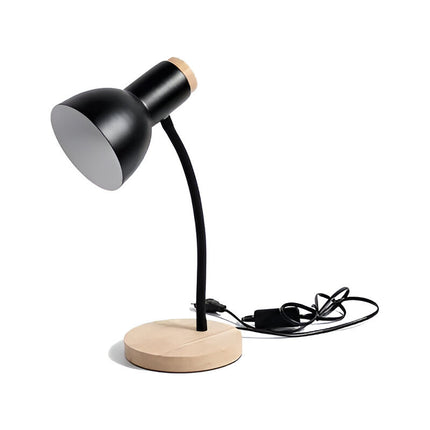 Lampara De Escritorio Brazo Flexible Con Base Madera 220 V Z Z