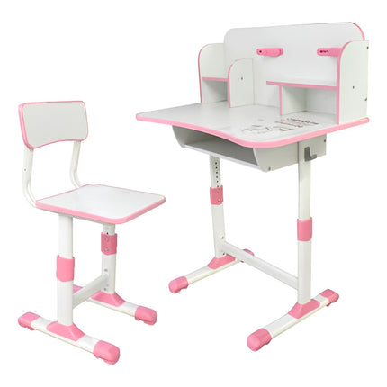 Escritorio De Estudio Con Silla Altura Regulable Rosa Rosa