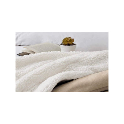 Manta Polar 2 Plazas Con Corderito 200cm X 230 Cm Calidad Liso 2050 G Gris Con Interior Blanco