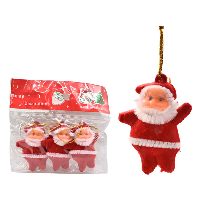 Adorno De Navidad Papá Noel Colgante X3 Ccm00017 Rojo