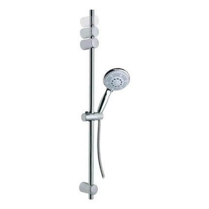 Duchero + Soporte Y Jabonera Barra 62cm Manguera 118cm Plateado Brillante