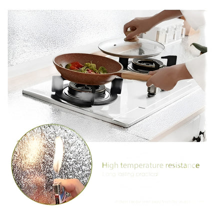Protector Cocina  Mesada Salpicaduras Rollo  2mtsx60cm Plateado