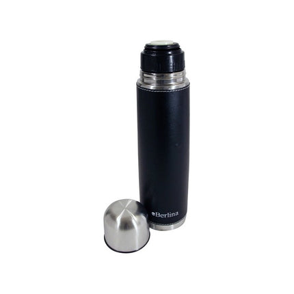 Termo 1l Bala Forrado Color Negro, Pico Botón, Base Antidesl Negro