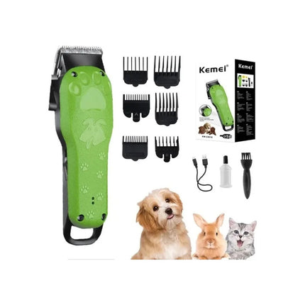 Maquina De Cortar Pelo De Perro Gato Mascotas  Kemei Km-cw10 Verde