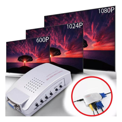 Convertidor De Video Vga A Rca O S-video Conversor Pc A Tv