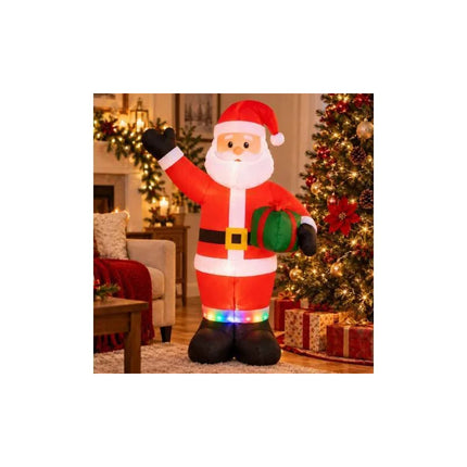 Papa Noel Inflable Eléctrico Con Luz 120cm. Ccm00966 Rojo