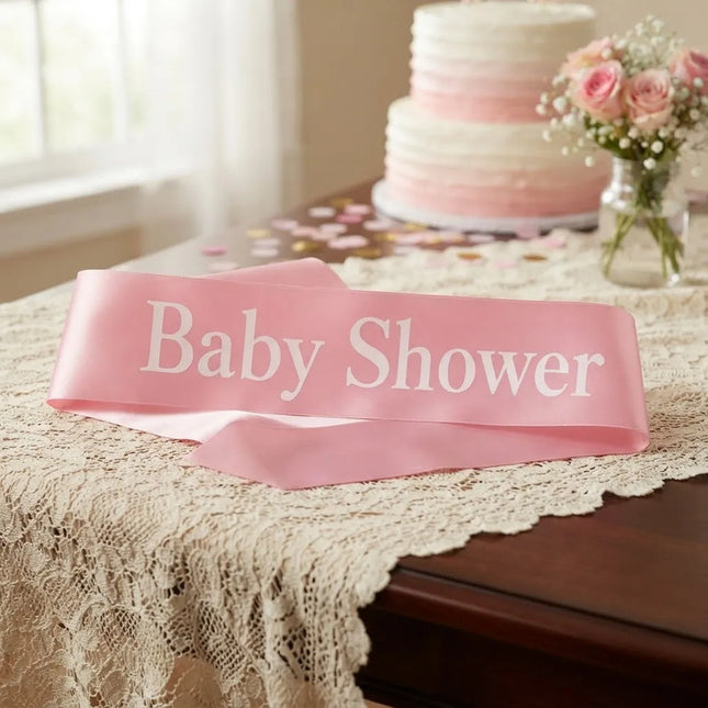 Banda Decorativa Para Baby Shower 160x10cm Rosa