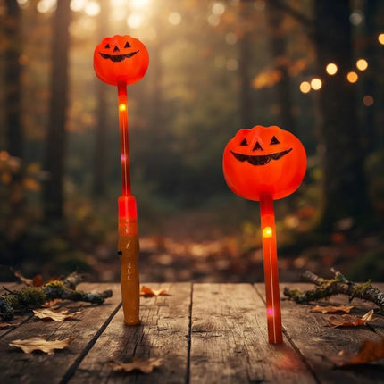 Varita Con Luz Calabaza Para Halloween Naranja