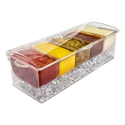 Bandeja 5 Compartimientos Enfriado Con Hielo Transparente