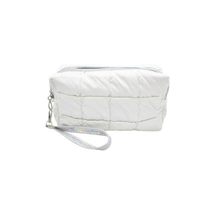 Neceser Capitoneado De Nailon  20x10x6cm. Blanco