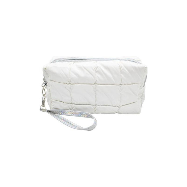 Neceser Capitoneado De Nailon  20x10x6cm. Blanco