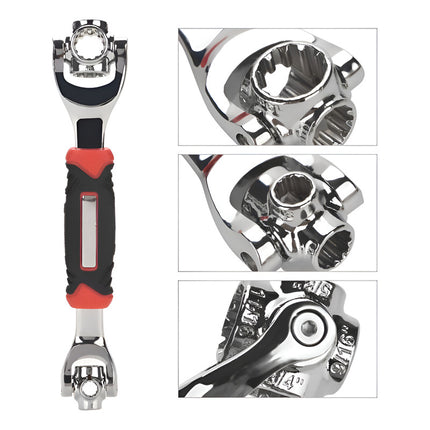 Llave Universal Wrench 48 En 1 Adaptable 360° Giro Fácil  Plateado