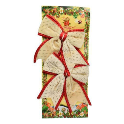 Moñas Navideñas X 2 Unidades 12x12cm Beige