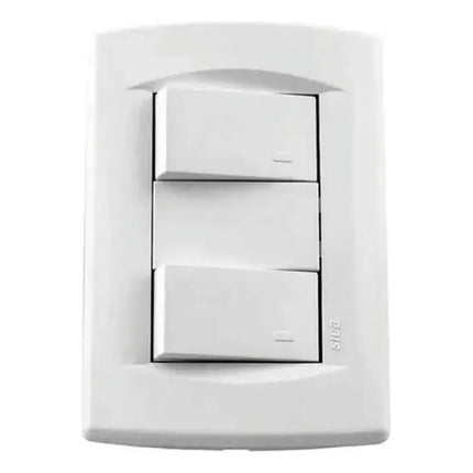 Plaqueta Armada 2 Interruptores Unipolares Blanco 220 A Blanco