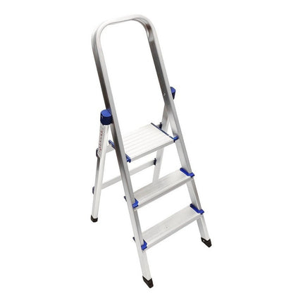 Escalera De Aluminio 3 Escalones  120kg Gris