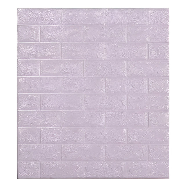 Revestimiento Ladrillo Pared Adhesivo  3mm Lila 3d Zow