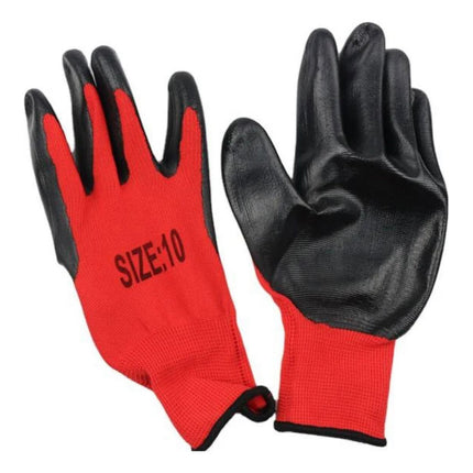 Guantes Trabajo Obra Construcción De Tela Y Goma Resistente