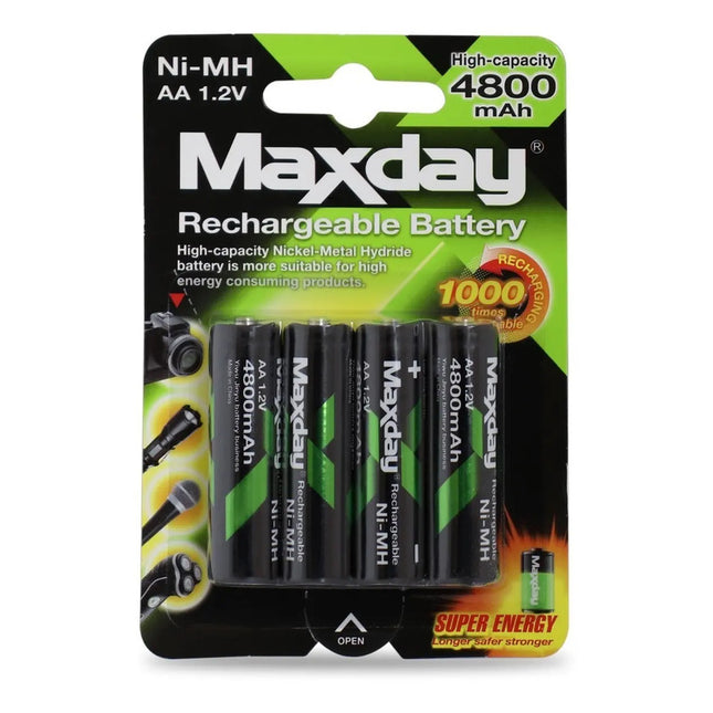 Pilas Maxday Pack X4 Aa Recargable 4800mah