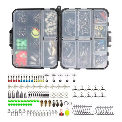 Set De Pesca Completo Fishing Anzuelos Señuelos Plomada Negro
