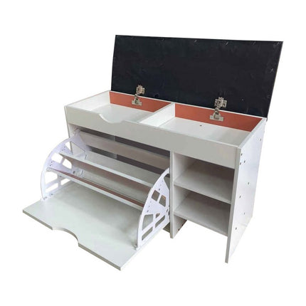 Mueble Banco Con Zapatera De Mdf, Estantes Y Organizador