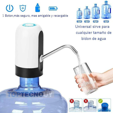Dispensador De Agua Bidon Bomba De Agua Eléctrica Autom Blanco
