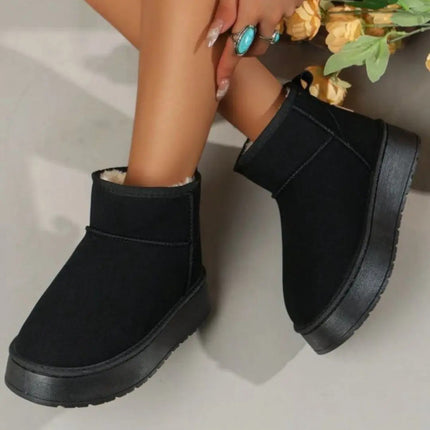 Pantu-botas Zapatos Forradas Negras Altas