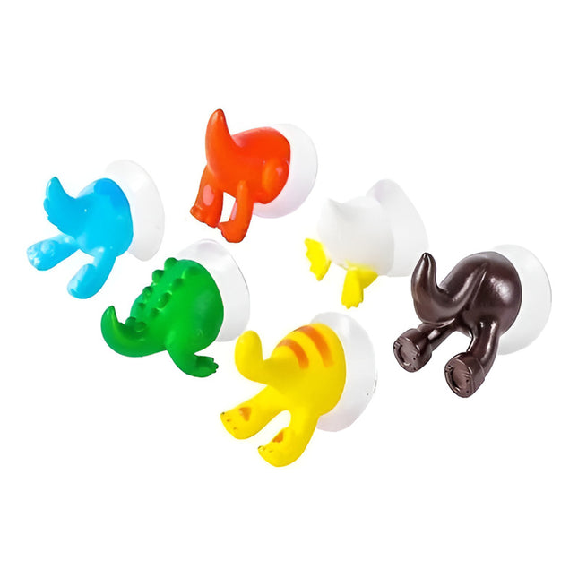 Ganchos Para Ropa Cola De Animales Por Unidad Con Ventosa Blanco