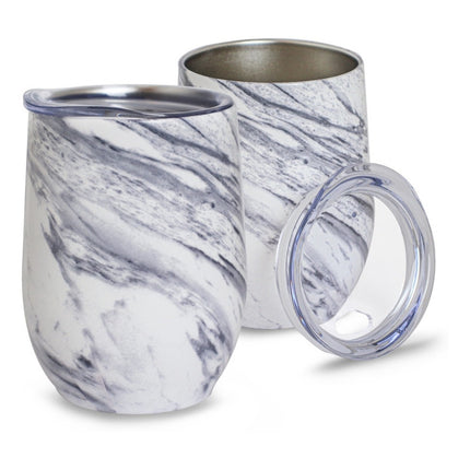 Mate Simil Marmol Blanco Gris C/tapa 320ml