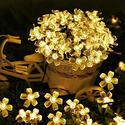 Guirnalda Solar Para Exterior Decoración Flores Calidas Calidas